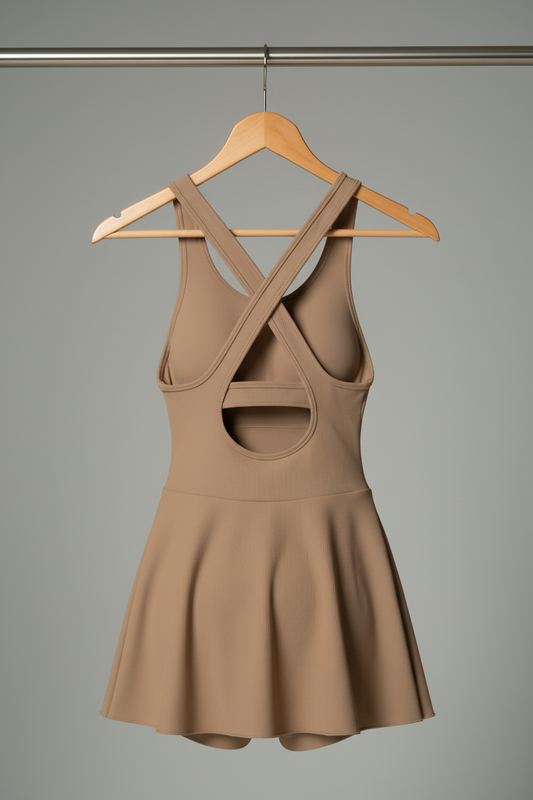 AKTIVE Ace Cross-Back Tennis Dress – Modular Sculpt Silhouette