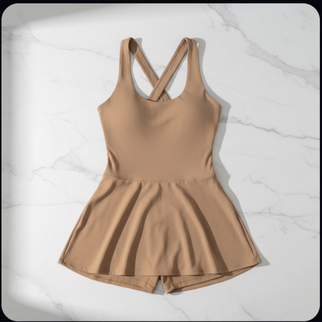 AKTIVE Ace Cross-Back Tennis Dress – Modular Sculpt Silhouette