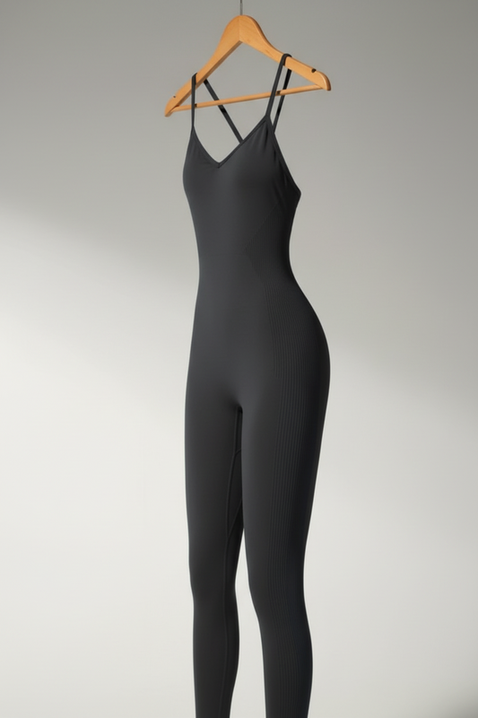 AKTIVE Aura Sculpt Jumpsuit – Interlocking Cross-Back